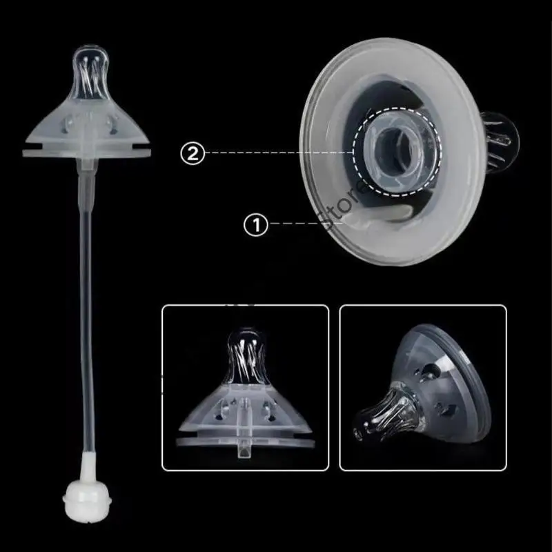 M76C لينة سيليكون واسعة الفم مص فوهة تحويل للرأس واسعة الرقبة زجاجة رضاعة للأطفال شرب كوب القش #5