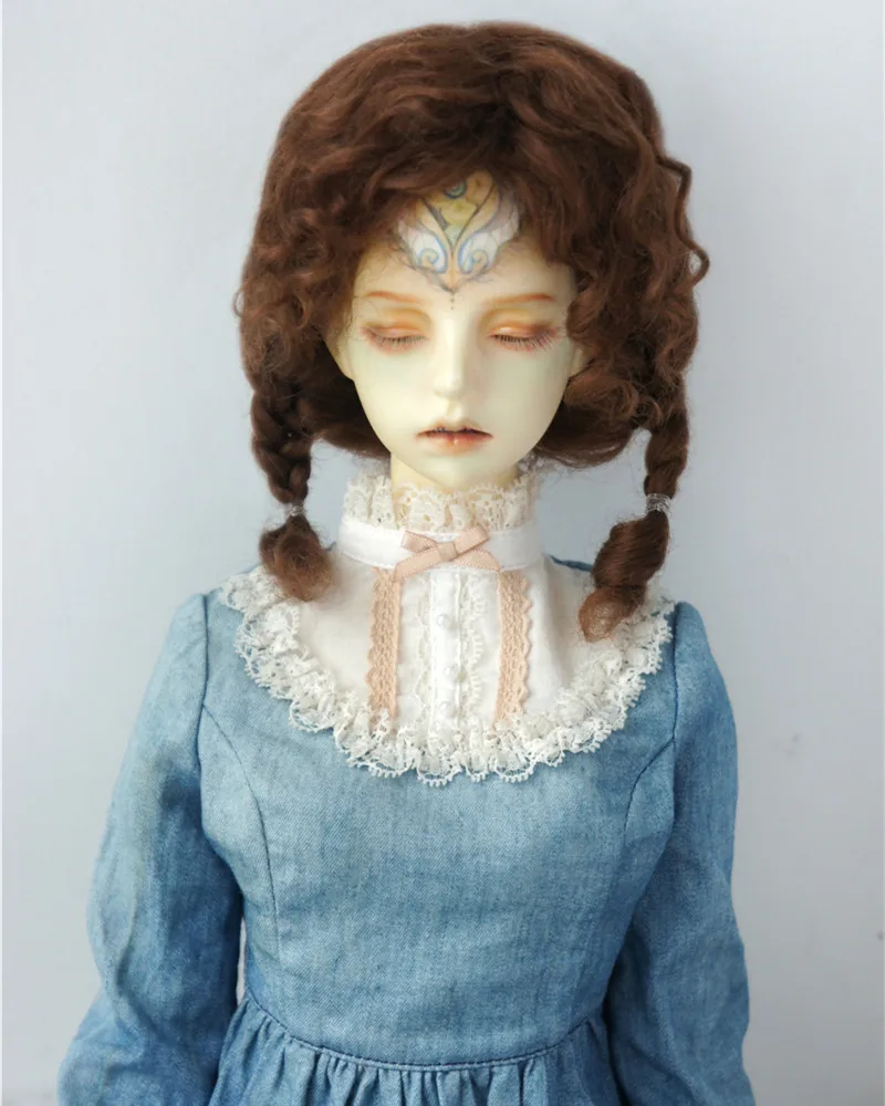 Fjusuns JD644 6-7inch 7-8inch 8-9inch Messy Baby Curly Mini Twintail Mohair BJD Wigs 1/6 1/4 1/3 YOSD MSD SD Doll Accessories
