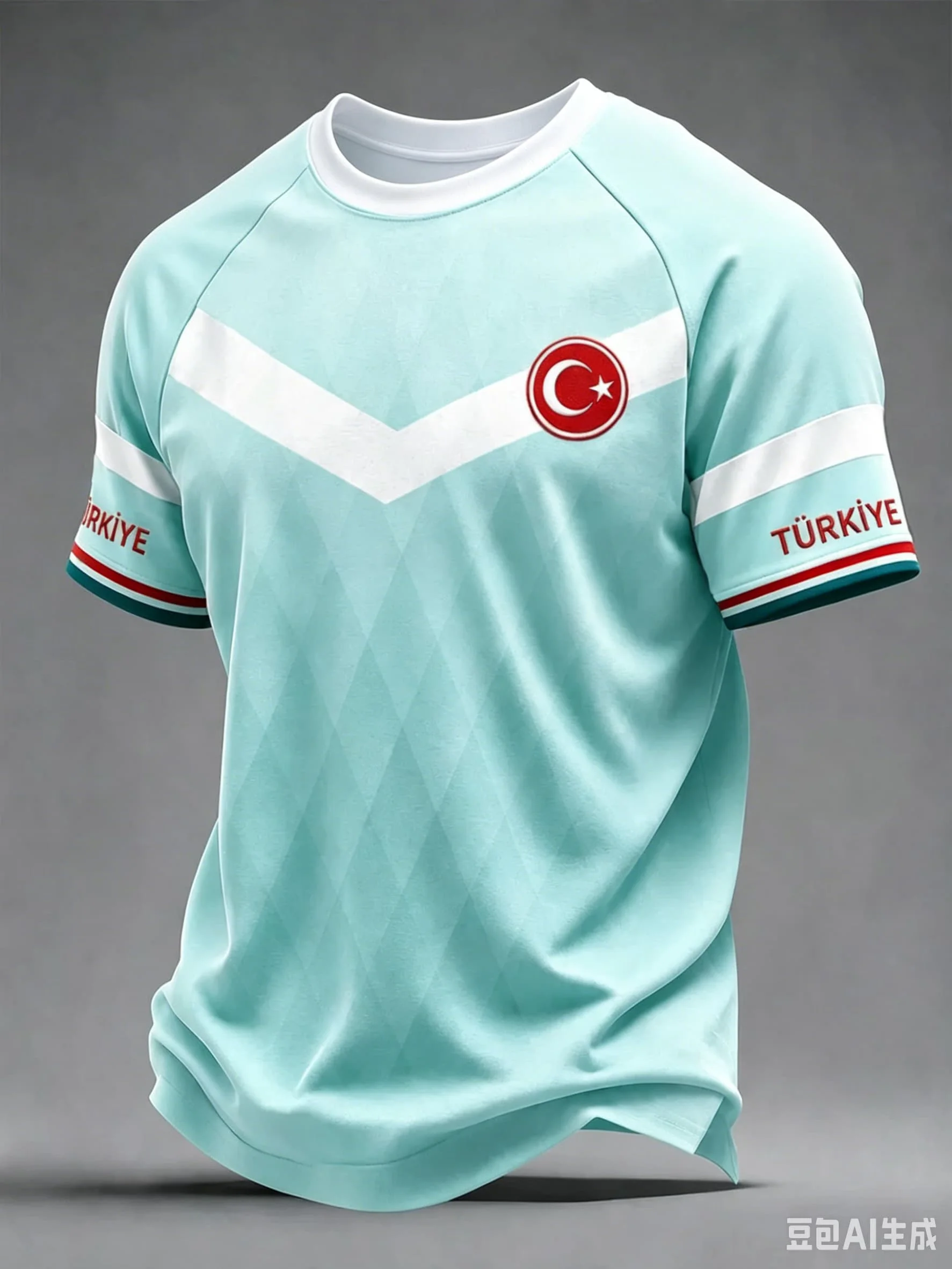 Men Turkey Football Jersey 3D Printed National Flag  Red Short Sleeve Soccer Shirt  Fan Sports Training Jersey Family Kids Tees