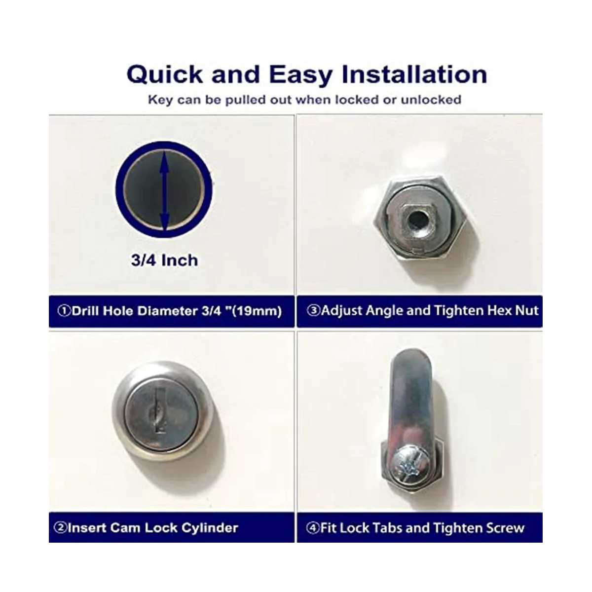 Lucchetto per cassetta postale da 6 pezzi, serrature per armadietto da 1-1/8 pollici e serrature a camma per cassetta degli attrezzi con chiave uguale, cassetto di sicurezza e schedario