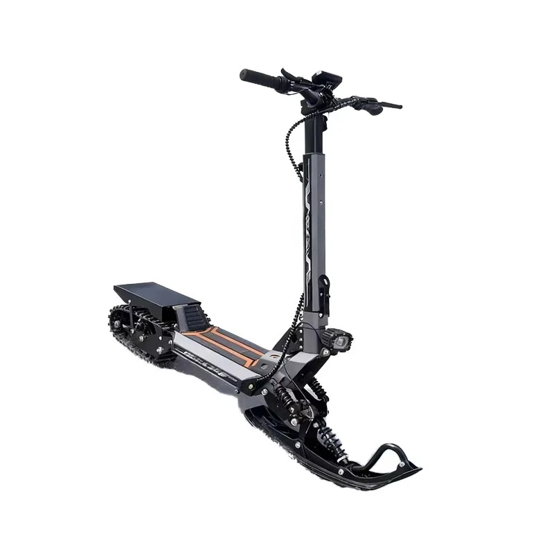 

Electric dual-purpose snowmobile with road and snow compatible maximum speed 40 km/h LCD display