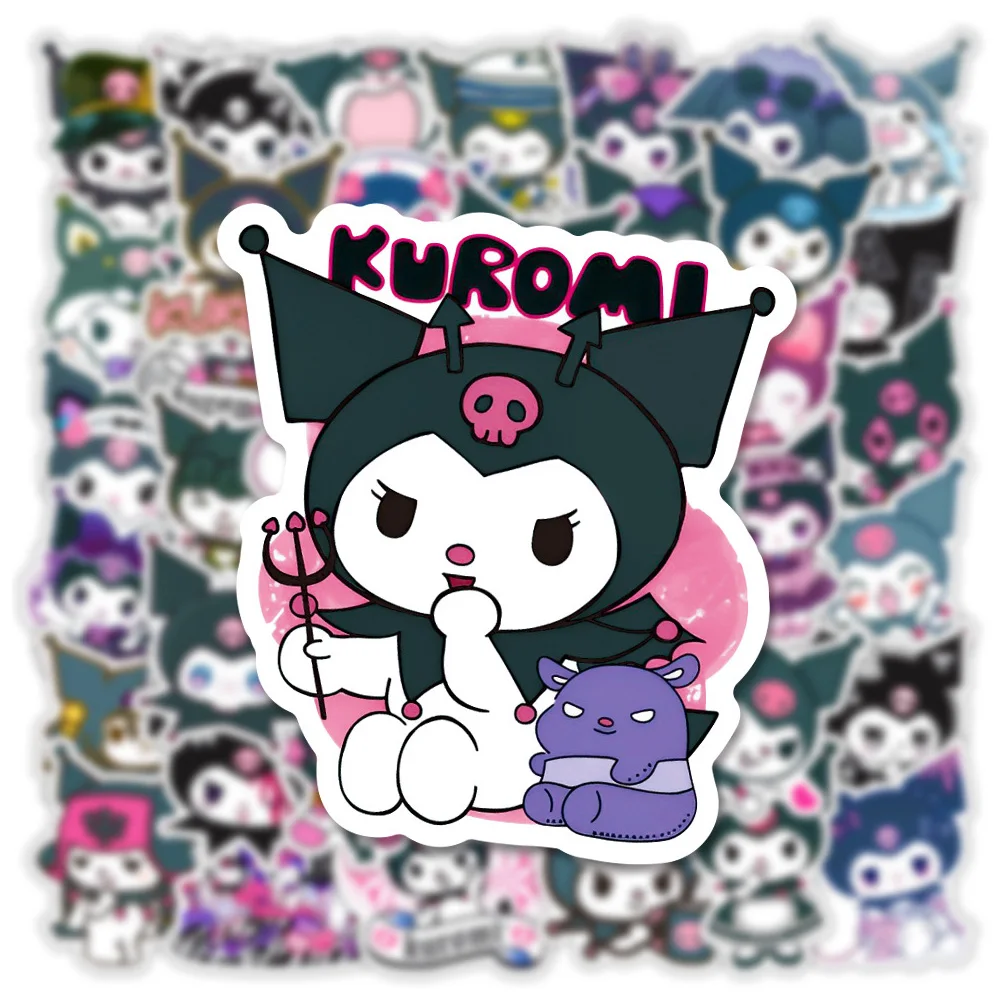 Pegatinas impermeables de Anime Kuromi para niños, calcomanías Kawaii para ordenador portátil, nevera, cuaderno, Decoración, regalo, 10/30/50 piezas