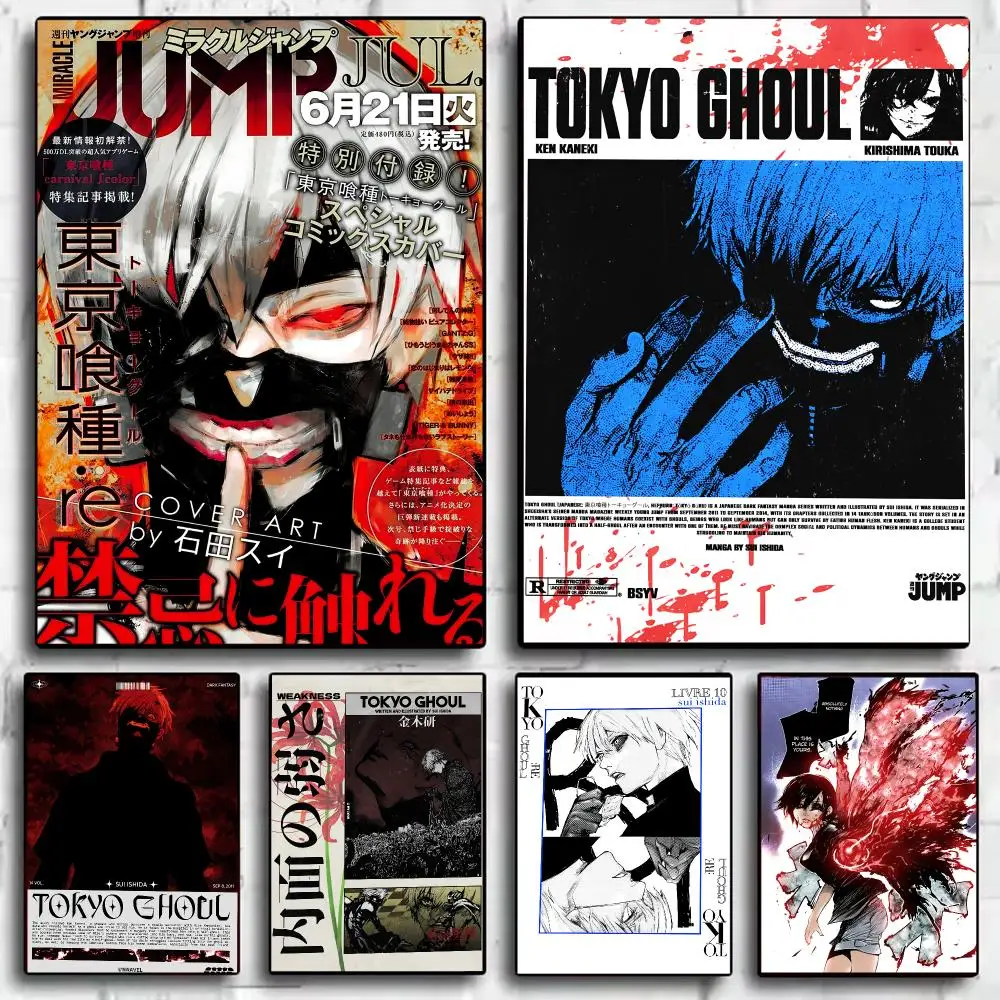 Anime T-Tokyo Ghoul Painting Calligraphy Canvas HD Poster Waterproof Fade Resistant Wall Art Print for Home Decor