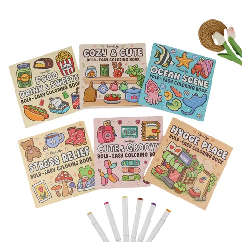 식물, 꽃, 귀여운 동물, 성인 및 청소년용 색칠하기 책