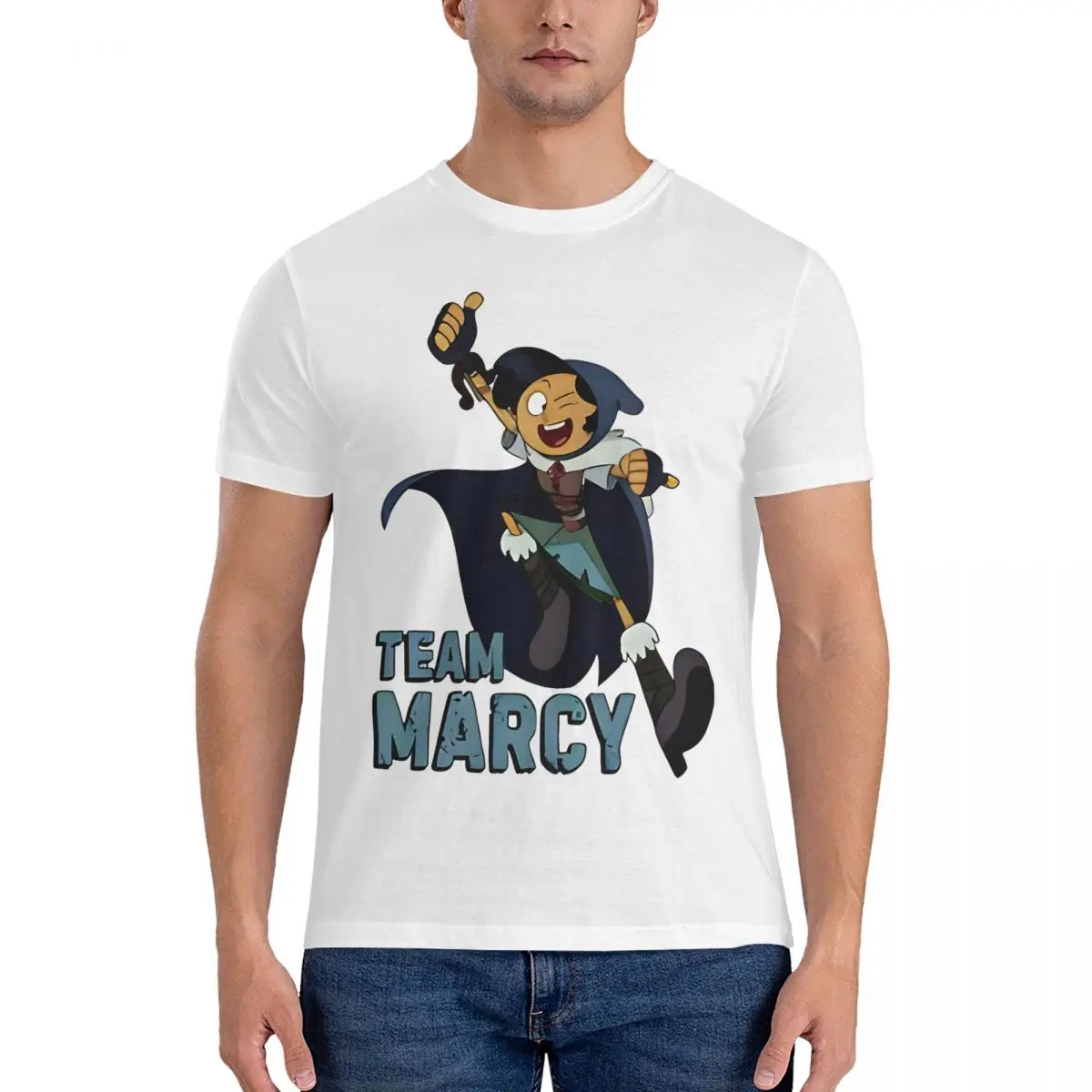 Team Marcy T-Shirts for Men Amphibia Crazy 100% Cotton Tees O Neck Short Sleeve T Shirt Party Clothing