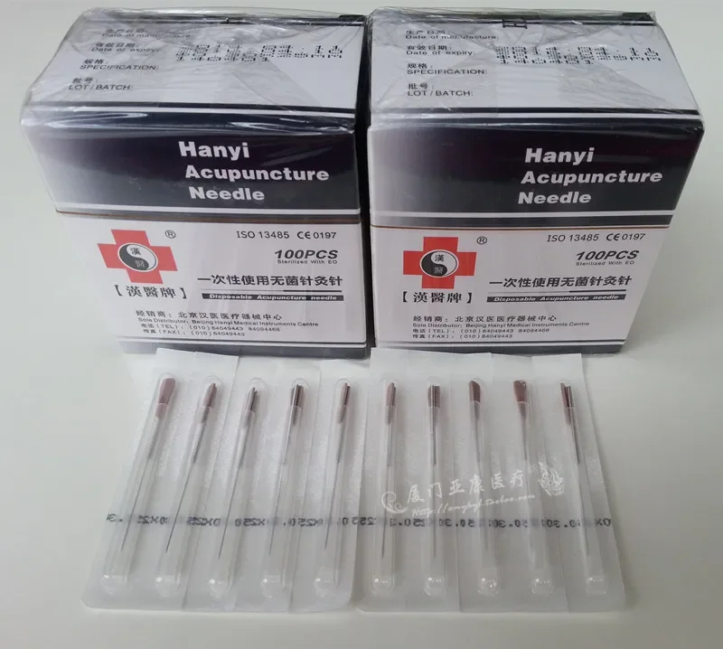 5 boxes 100pcs hanyi disposable acupuncture needle one needle with one tube 0.18/0.20/0.25/0.30mm