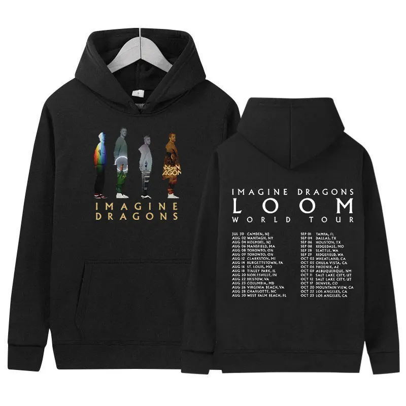 Band Imagine Dragons Loom Tour 2024 Print Hoodie Men Women Hip Hop Vintage Pullover Sweatshirt Harajuku Fashion Oversized Hooded