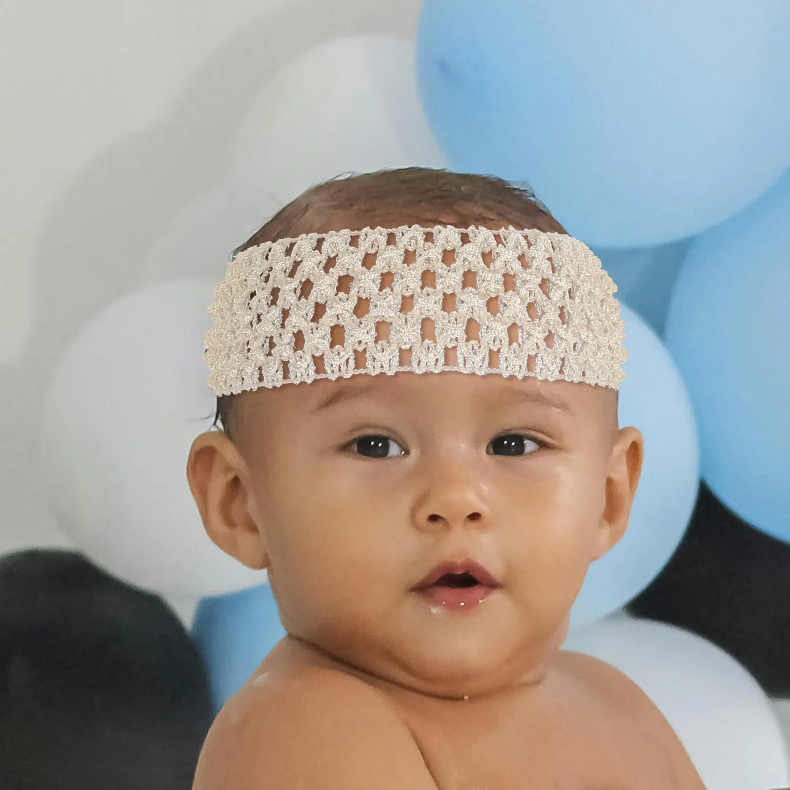 

24Pcs Baby Hairbands Elastic Crochet Headbands Soft Stretchy Infant Toddler Girls Headwear Accessories Random Colors