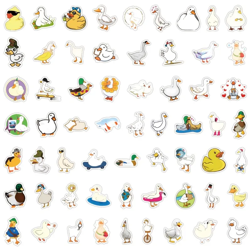 60 pegatinas decorativas de garabatos creativos de pato con personalidad de dibujos animados