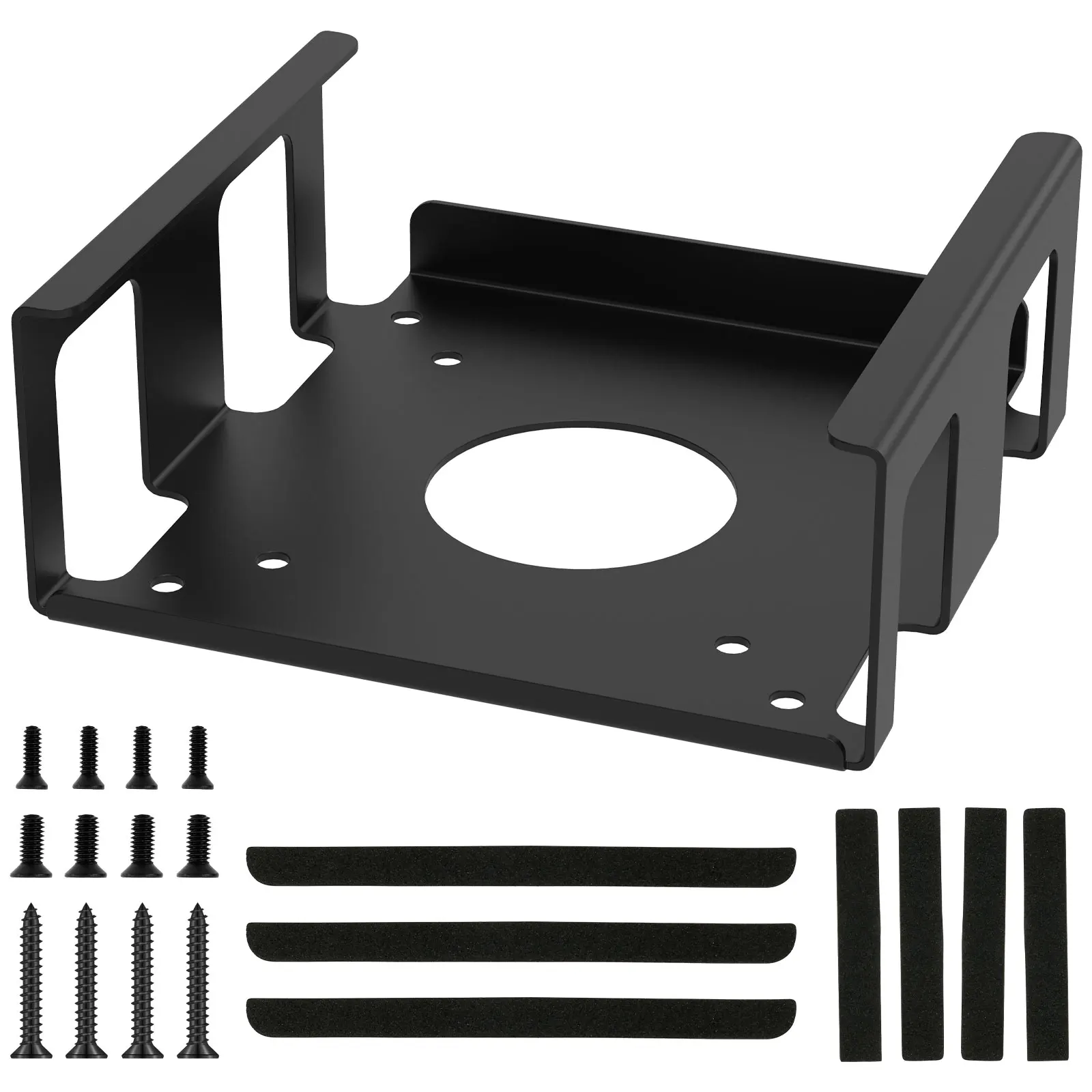 Under Desk Monitor Holder Carbon Steel  Under Desk Laptop Mount with Shock Absorbing Strips Protection Monitor Storage Tray