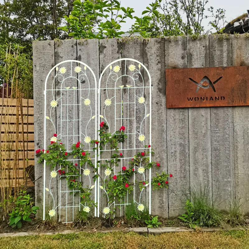 

4 Pack Metal Garden 71" X 19.7" Rustproof Trellis For Climbing Plants Outdoor Flower Support Cream White Multi-purpose Sturdy