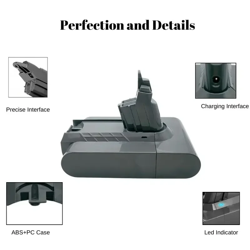 for Dyson V6 Battery 21.6V Li-ion Replacement Battery DC58 DC59 DC61 DC62 SV09 SV07 SV06 SV04 SV03 Vacuum Cleaner Battery
