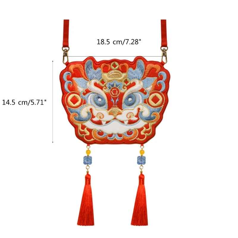 Functional and Chic Shoulder Crossbody Bags Embroidered Cosmetic Hanfu Bag for Fashionable Occasions