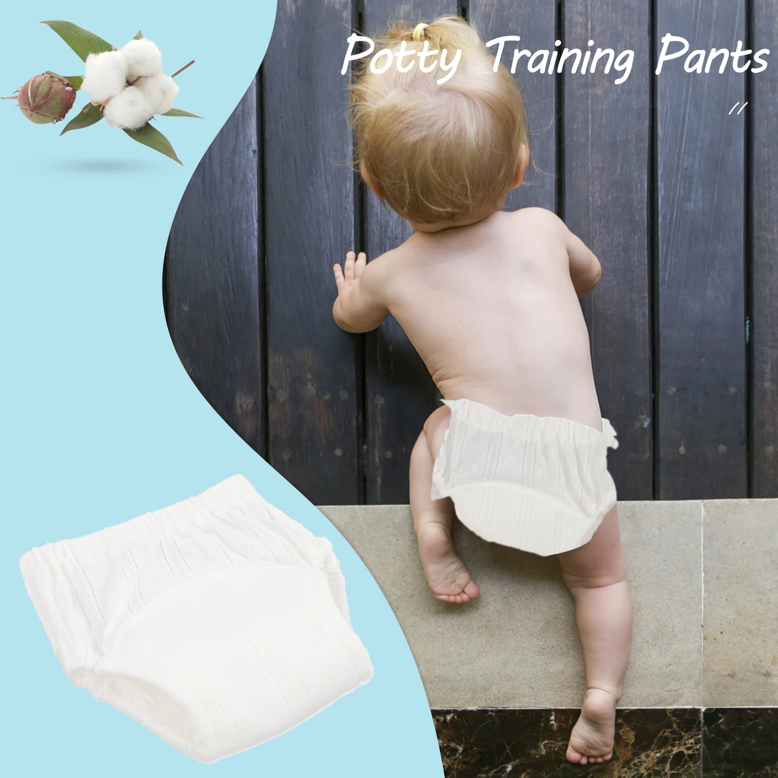 

5pcs Baby Training Pants Washable Cotton Potty Underwear For Toddler Reusable Diapers Comfortable Elastic Waist Durable