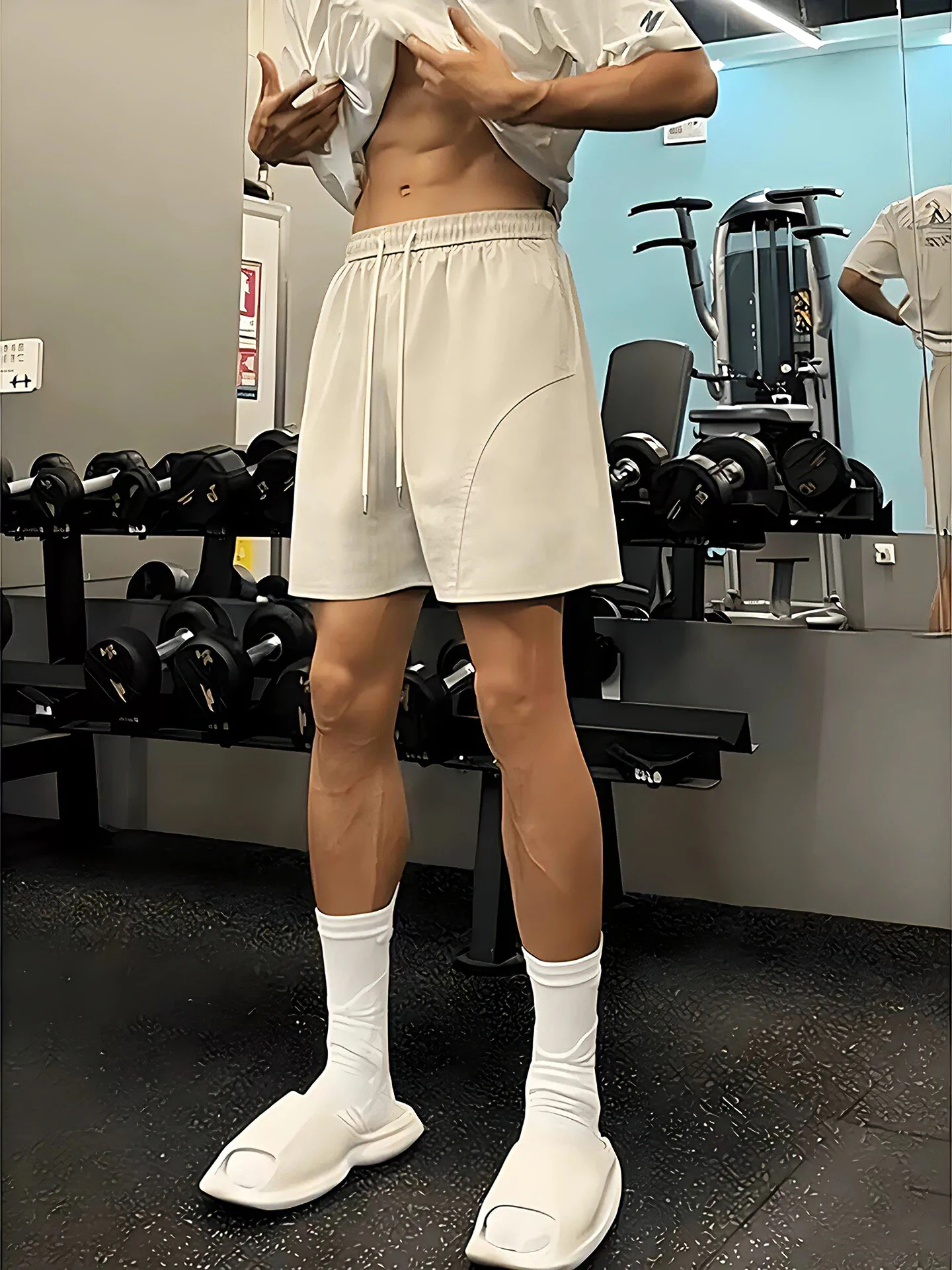 

Мужские летние спортивные брюки American Sle Qui Dry для активного отдыха, баскетбола, фитнеса и пляжа, повседневные бриджи средней длины