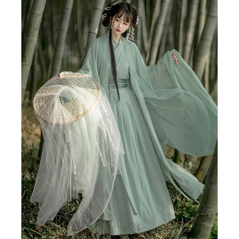 

Элегантное платье-фэнтази с широкими рукавами, нарядное платье для банкета и танцев, весеннее китайское традиционное платье ханьфу, вечерние платья для женщин