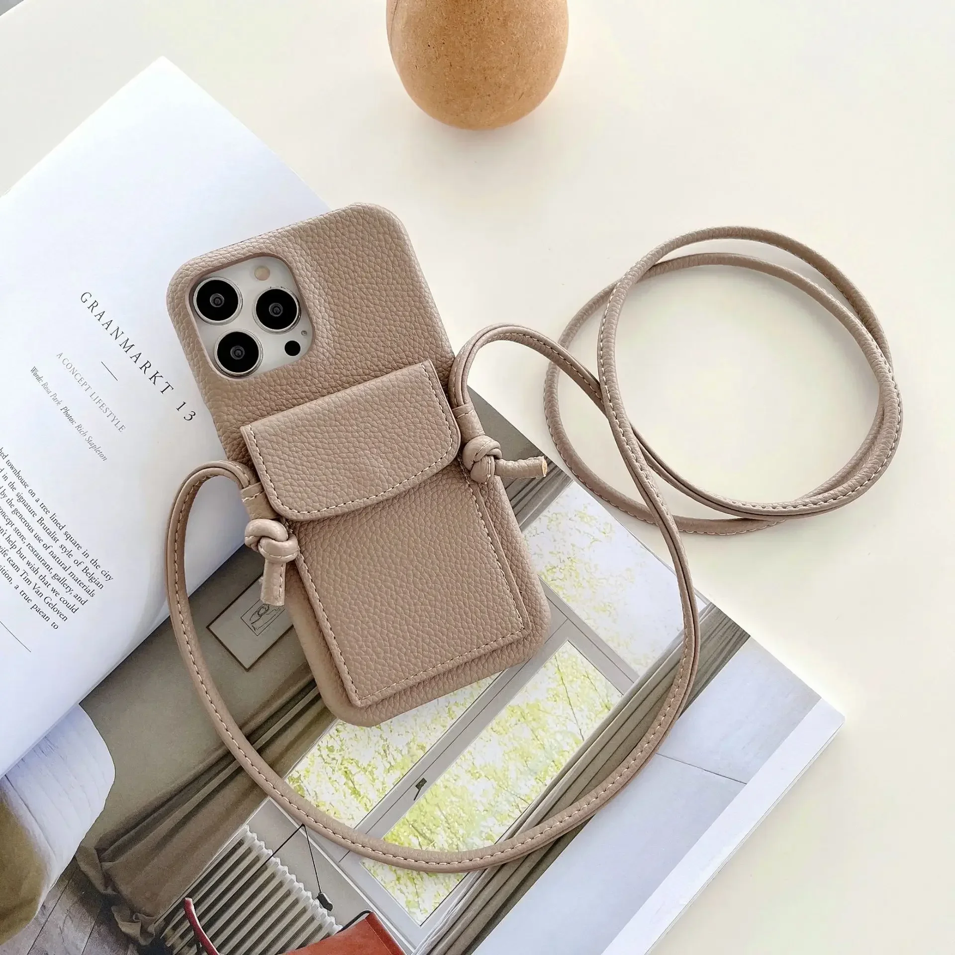 

Wallet Lanyard Crossbody Phone Case for IPhone 15 14 13 12 11 Pro Max Mini X XR XS Max Plus Leather Card Slot Shoulder Strap