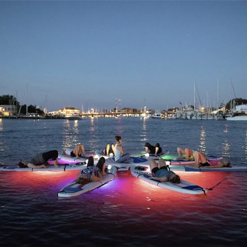 AddFun Cool Paddle Board Lights wodoodporne kolorowe diody Led Light do deski surfingowej Standup aluminium trwałe akcesoria do deski wiosłowej