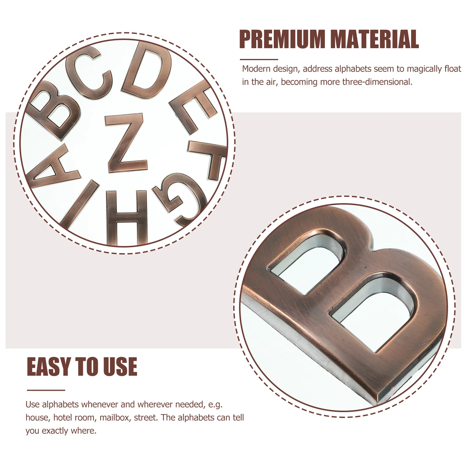 

26Pcs Address Alphabet Sign Adhesive Door Letters Modern Floating Style House Mailbox Letter Signs for Outside Home Hotel