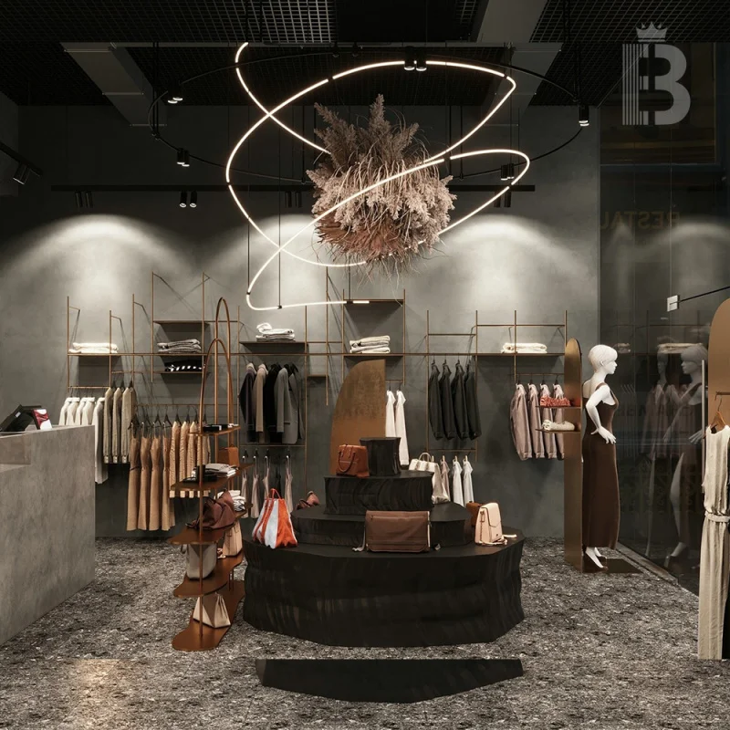 custom.Custom Clothing Boutique Display Rack Stainless Steel Hot Retail Store Furniture Clothing Display Cabinet