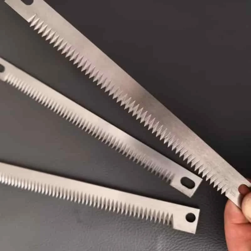 

2 шт. Ножи для вертикальной упаковки HSS, лезвия для резки чайных пакетиков, высокоскоростная сталь, зубчатые инструменты, ножи для упаковочных машин