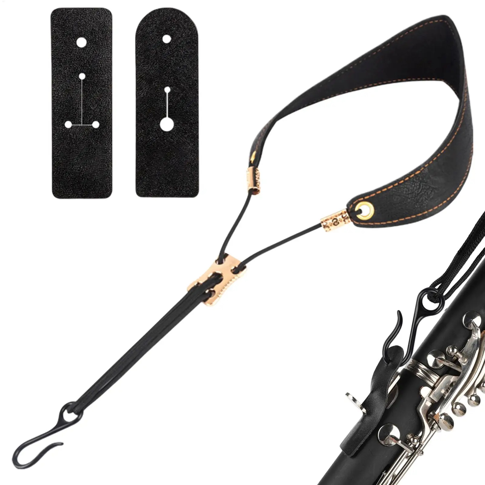 Adjustable Clarinet & Alto Saxophone Neck Strap Ergonomic Pad Support for Comfort & Stability, Bass Flute Beginners Students