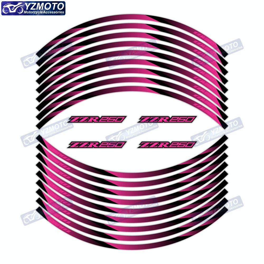 

Аксессуары для мотоциклов ZZR250, 17-дюймовая наклейка на переднюю и заднюю ступицу колеса, водостойкая светоотражающая декоративная наклейка на обод