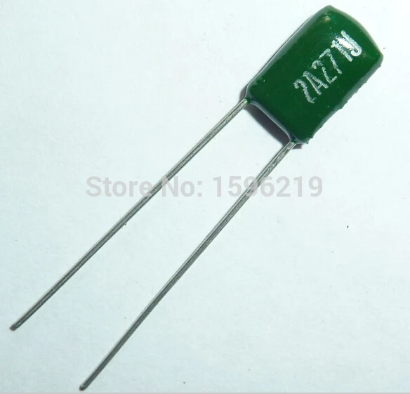 100 pces capacitor de filme mylar 100v 2a271j 270pf 0.27nf 2a271 5% capacitor de filme de poliéster