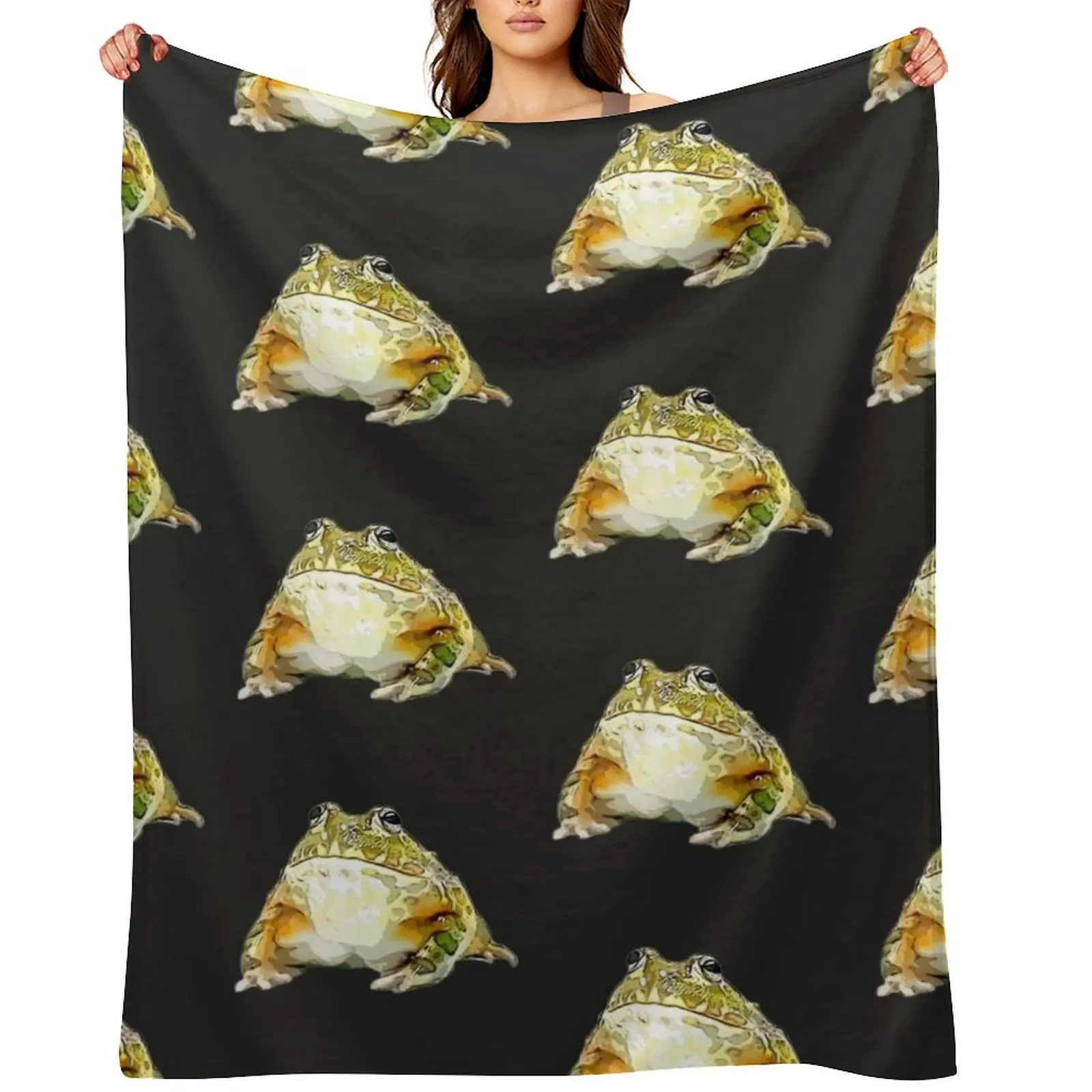 

Bullfrog Croak Frog Funny Cute Angry Throw Blanket Luxury Thicken Moving Extra Large Throw decorative Blankets