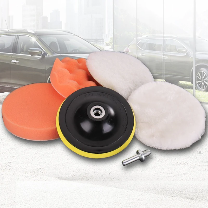 

6 шт., набор для полировки автомобиля, многофункциональный электрический набор инструментов для чистки красоты, губка для улучшения отделки автомобиля