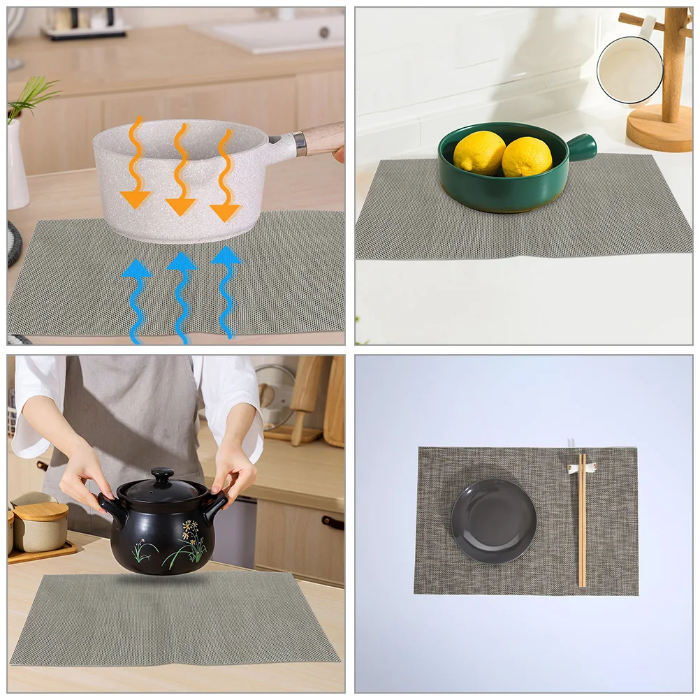 

6pcs PVC Table Mats Washable Non slip Dining Placemats Set for Kitchen Bowl Mat Holiday Coaster Durability Comfort