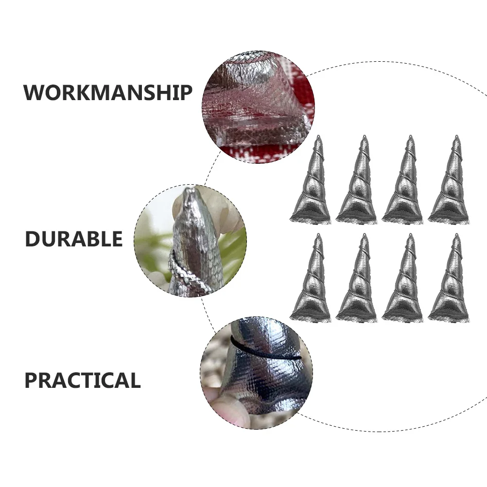 8Pcs Unicorn Horn DIY Accessory Set for Kids Headdress Clothes Decoration Stage Performance Halloween Christmas