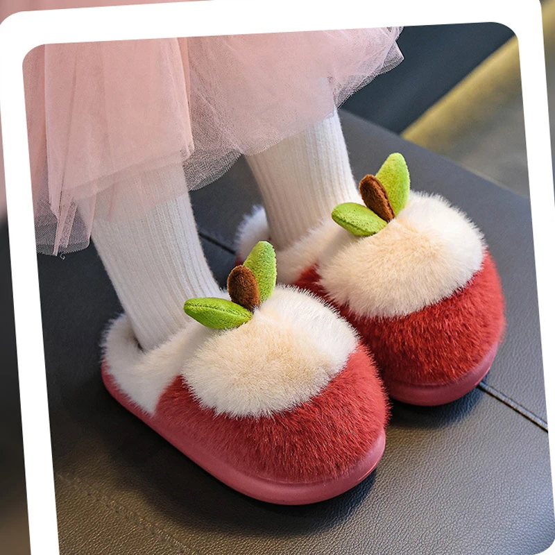 

Детские хлопковые тапочки, осенне-зимние новые нескользящие домашние тапочки Kawaii для мальчиков и девочек, бархатная обувь на толстой подошве для родителей и детей