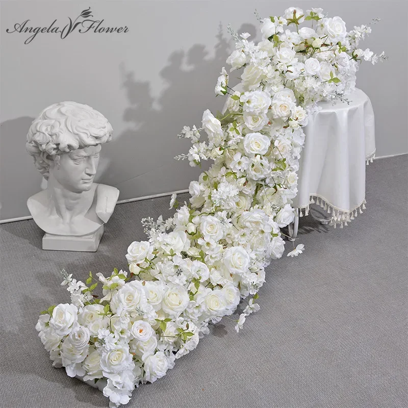 

Rose Delphinium Sofa Tisch läufer Blume Reihe Hochzeit Hintergrund Bogen Dekor Blumen arrangement Fenster Display Party