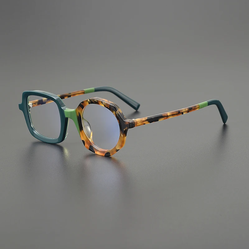 

Hipster Brand Designer New Handmade A Square A Circle Personality Women Glasses Frame Support Anti Blue Light Prescription Lens