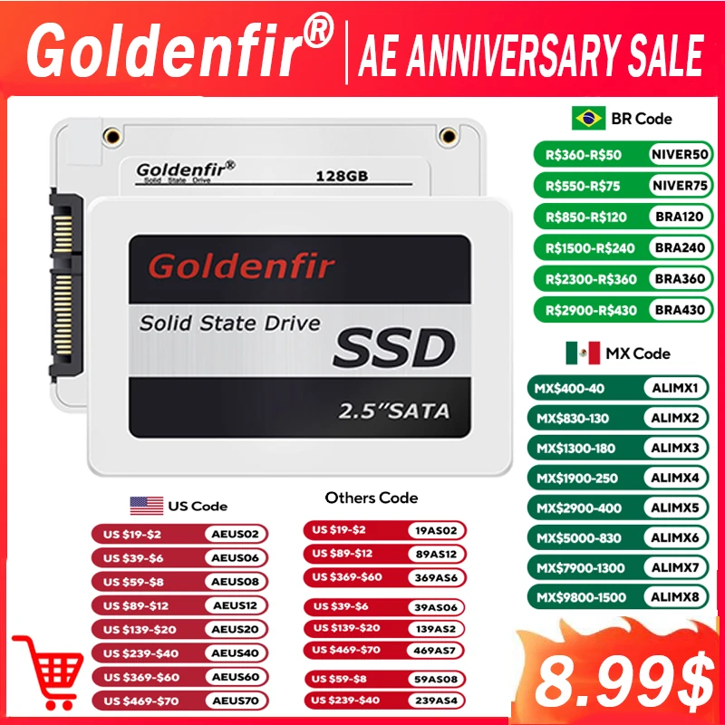 Goldenfir Hard drive disk 128GB 256GB 360GB 480GB 180GB 2.5 ssd 2TB 1TB  ssd disk for laptop desktop 240GB 120GB