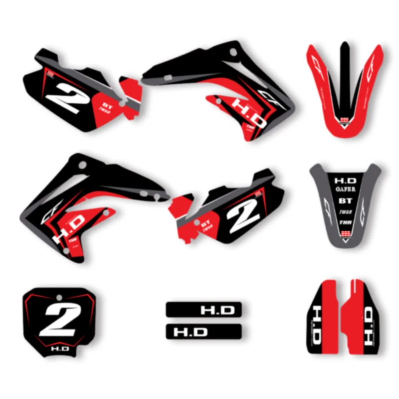 

DSMTECH Custom Graphics Background Decals Stickers Kits For HONDA CR85 2003 2004 2005 2006 2007 2008 2009-2012 004