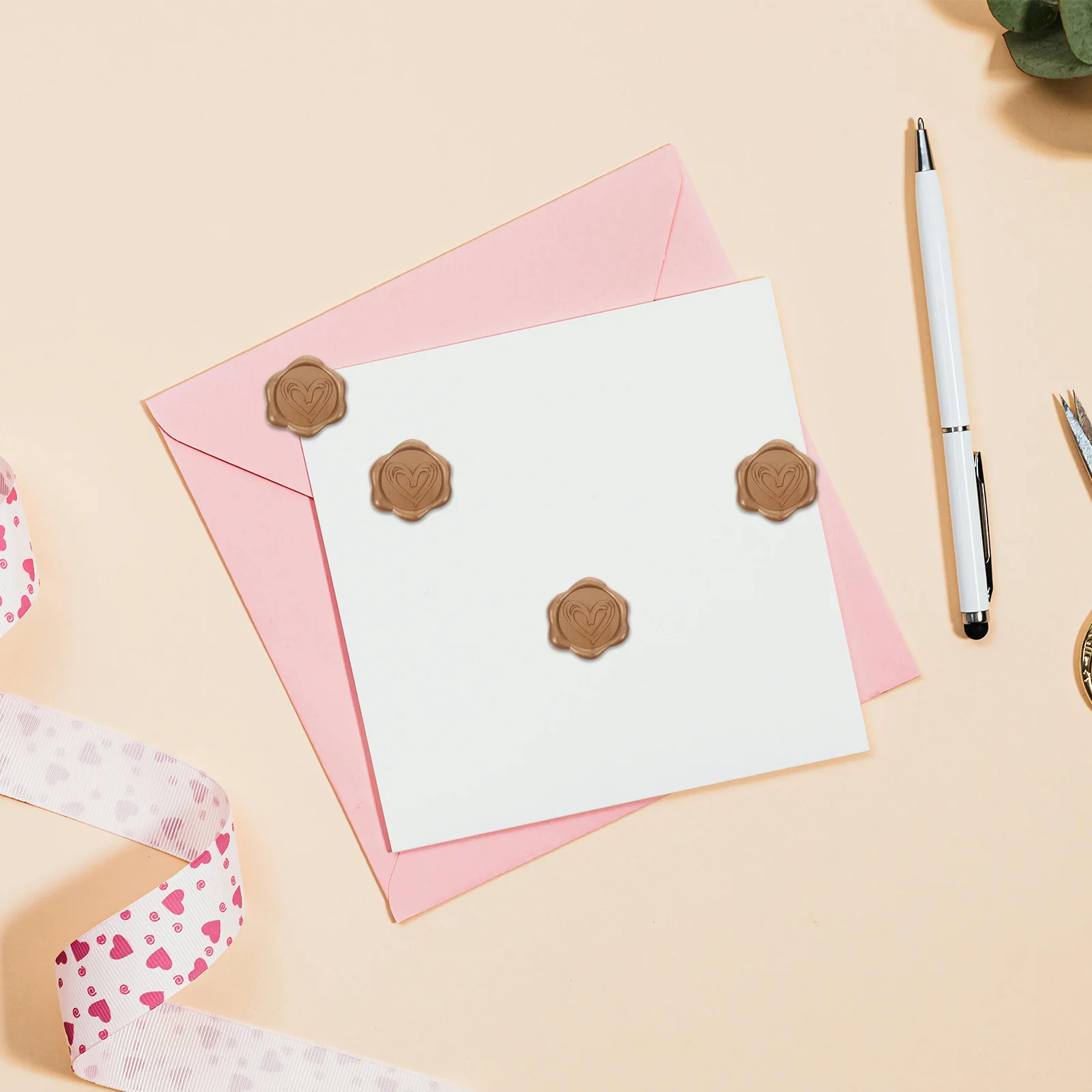 

50Pcs Heart-Shaped Wax Seal Stickers Waterproof and Durable for Envelopes and Crafts Elegant Touch for Special Occasions