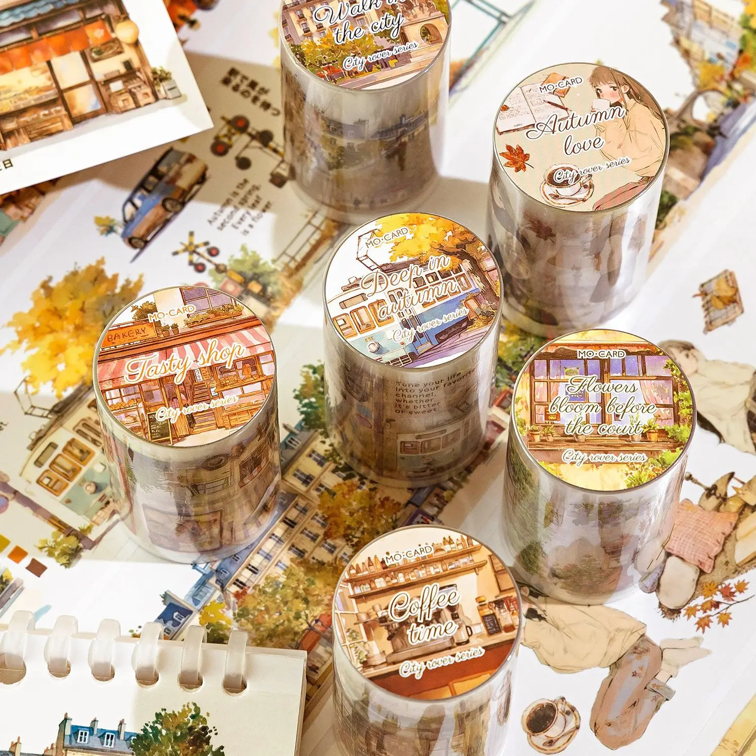 Mr. Paper, 200cm/roll, Vintage City Street View Tape Stickers, Scrapbook Notebook Phone Case Diary Creative Decorative Stickers