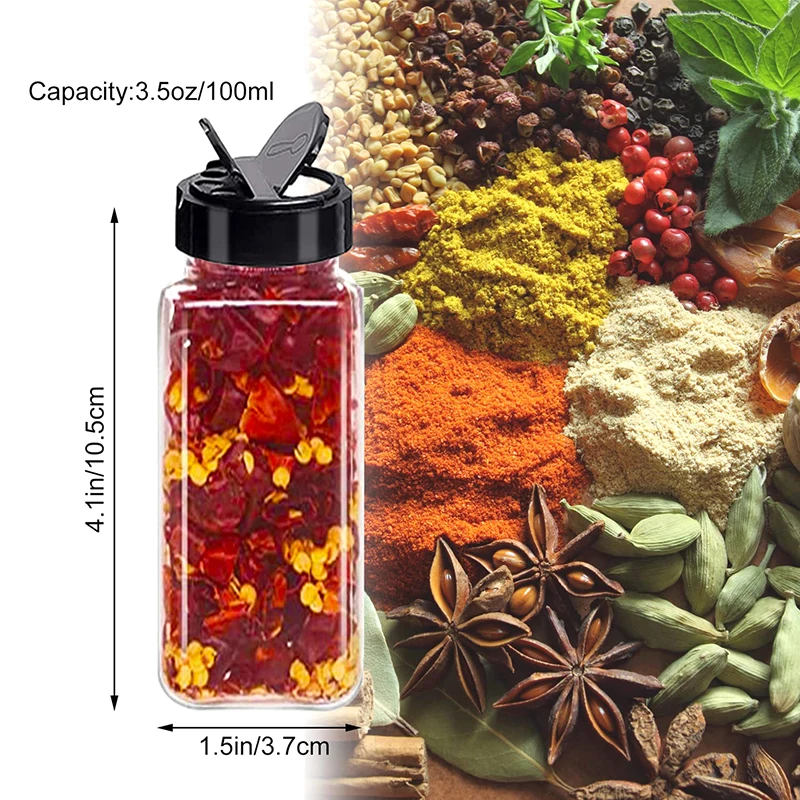 120ml/4oz Jars For Spices Salt And Pepper Shaker Seasoning Jar Spice Organizer Plastic Barbecue Condiment Kitchen Gadget Tool