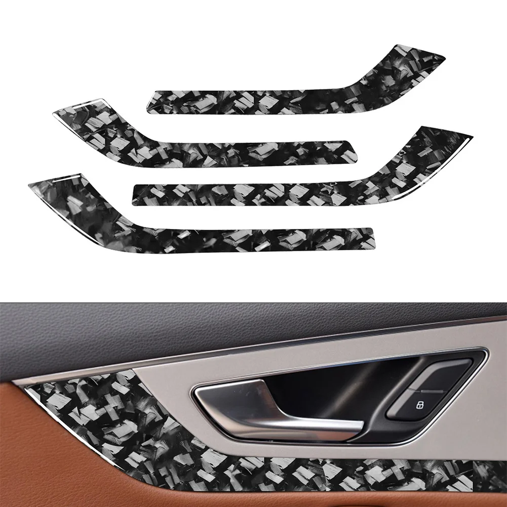 Interior Door Sticker Handle Panel Trim Cover For Audi Q7 SQ7 4M 2016 2017 2018 2019 ABS Epoxy Coating Soft Forged Pattern