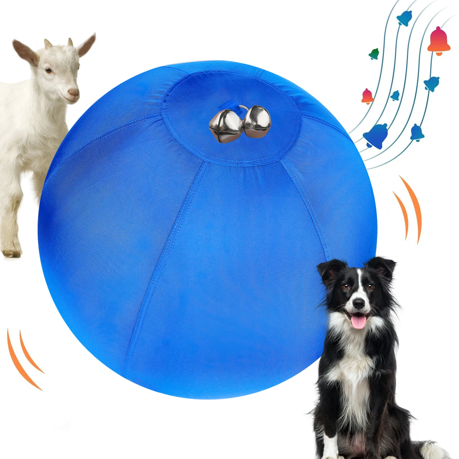 

Pet Dog Toy Balls Blue Colors Large Interactive Ball With bell Outdoor Running Training 17.7 Inch Children Exercise Fitness ball