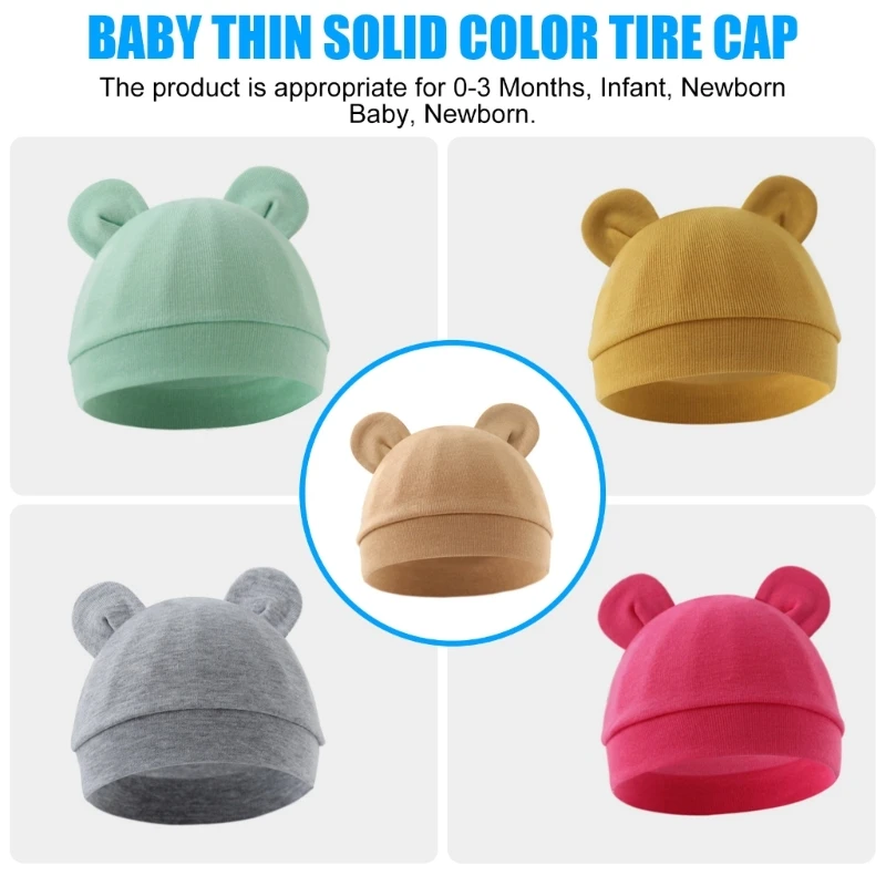 Soft & Breathable Newborns Baby Hat Cotton Fetal Caps for 0 to 3 Months Comfortable Infants Bonnet Fashionable New Dropship