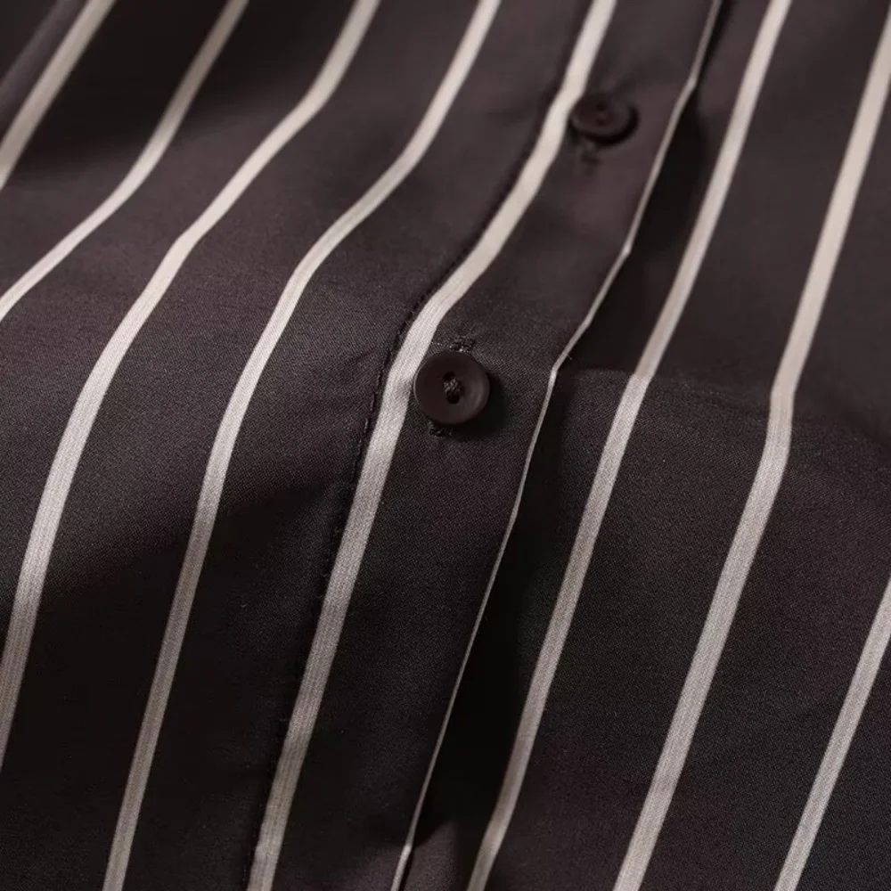 UNIZERA 2025 Nuovo prodotto Moda casual da donna Design in stile europeo e americano Camicia a righe sensoriale e diligente