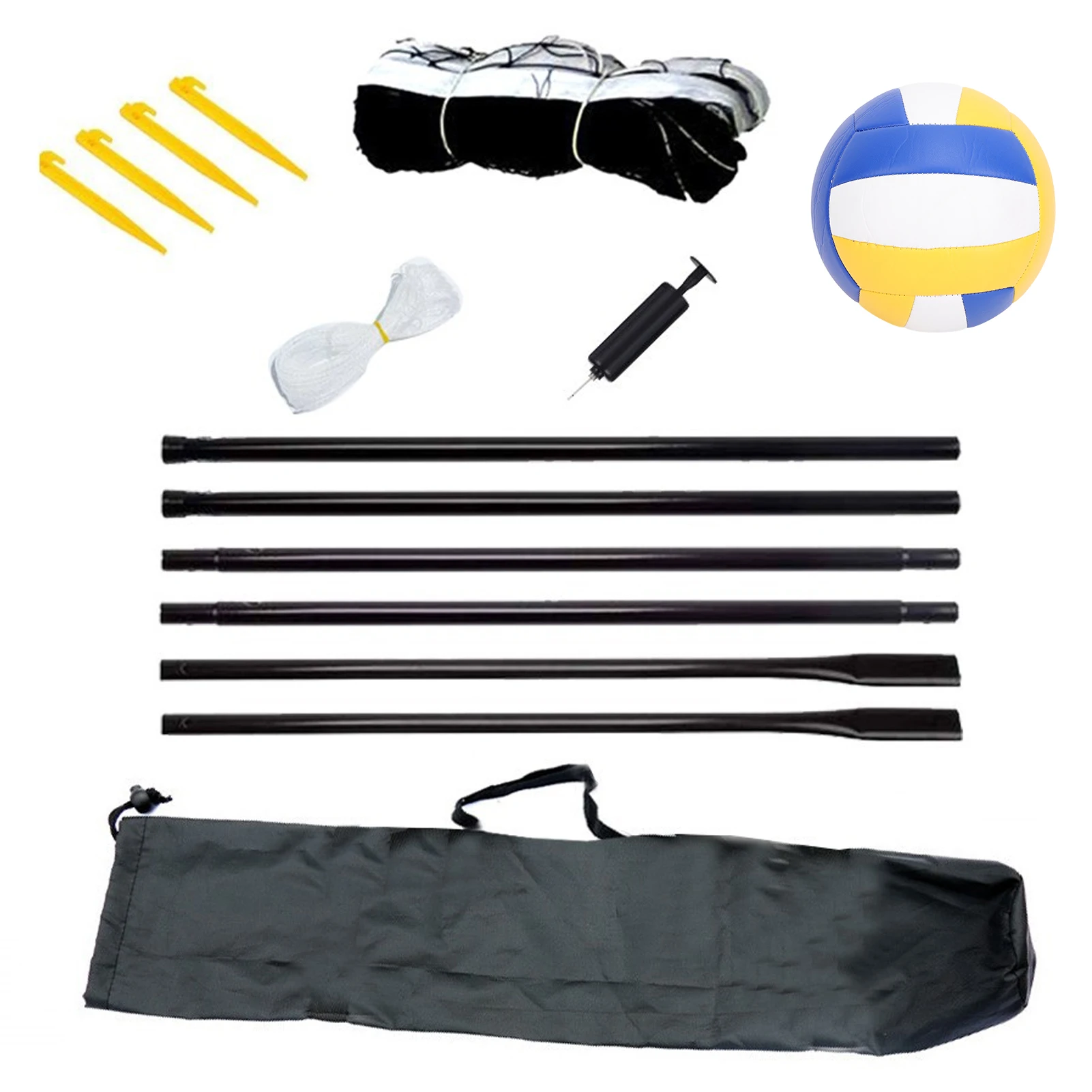 

Портативная сетка для пляжного волейбола с подставкой и волейболом для пляжного волейбола на заднем дворе и набора сеток