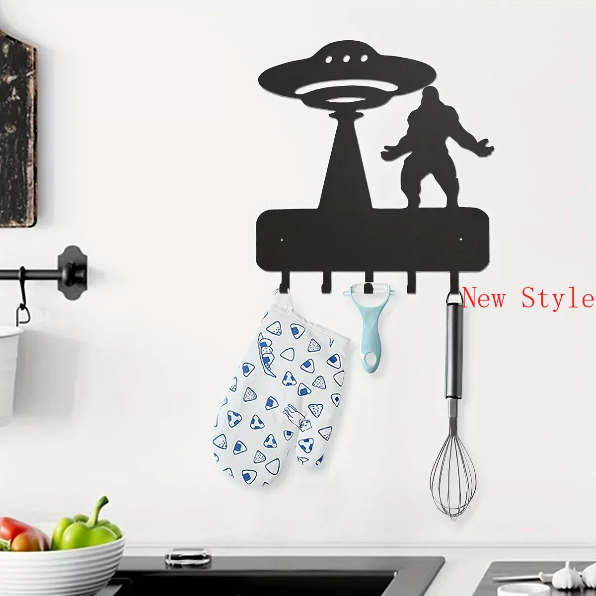 

CIFBUY Metal Creative Spaceship Key Hangers, Wall Mounted Hangers Hooks, Household MultiPurpose Coat Bag Wall Key Holder Home De