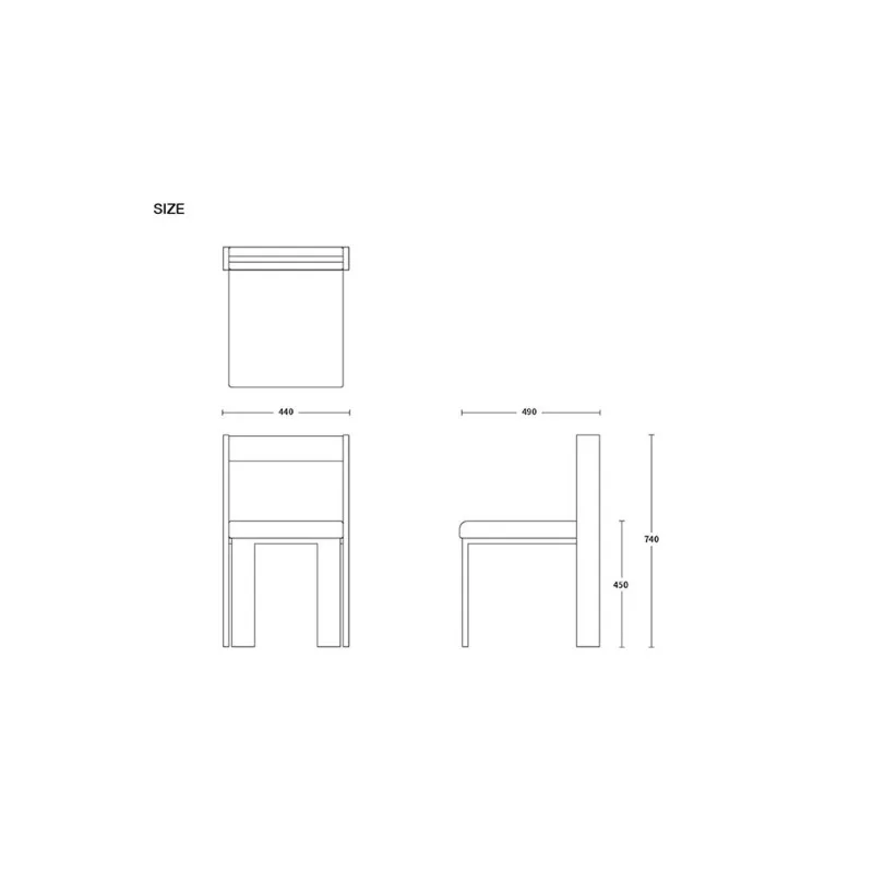 Nordic retro dining chair, simple back chair for home use
