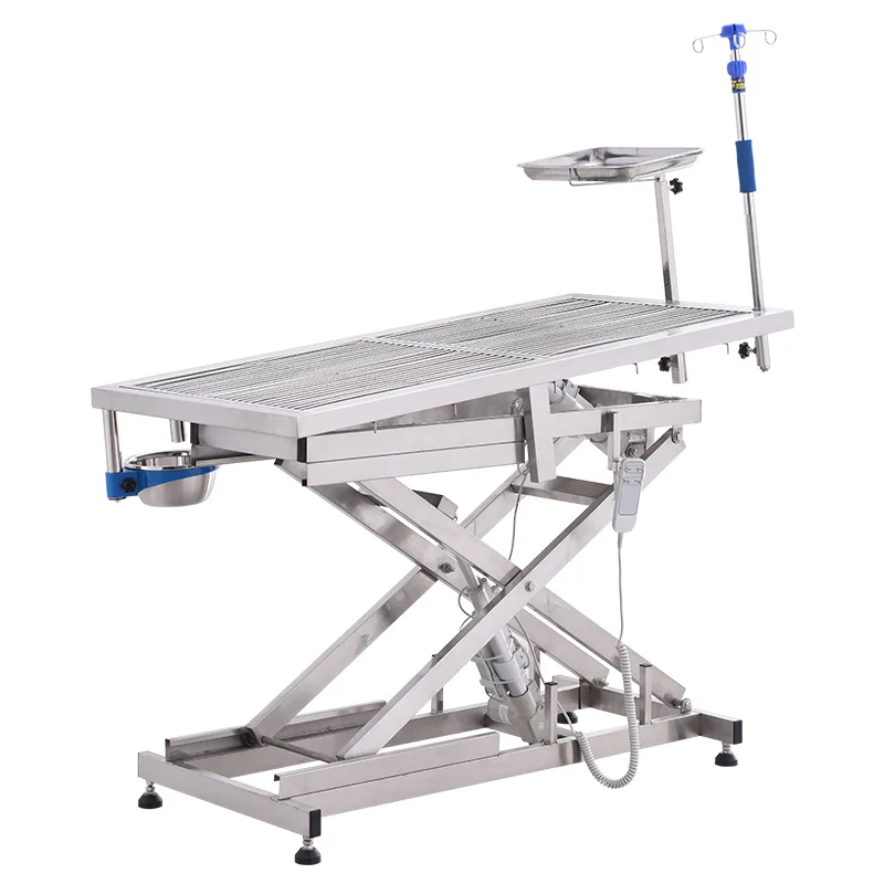 Electric Hydraulic Lifting Tilt Pet Care Table Stainless Steel Height Adjustable Animal Inspection Platform