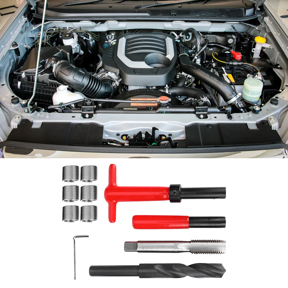 

11Pcs Threaded Insert Thread Repair Kit Stainless Steel Twisted Drill Tap Wrench Threaded Insert Tool M16x2
