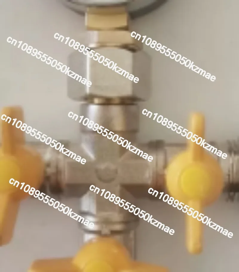 Four Way Pressure Test Valve 4 Points Pressure Gauge Leak Detector for Water Pipe Geothermal Underfloor Heating